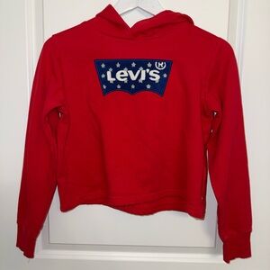 Levi's Youth Red Hoodie with Blue Patch